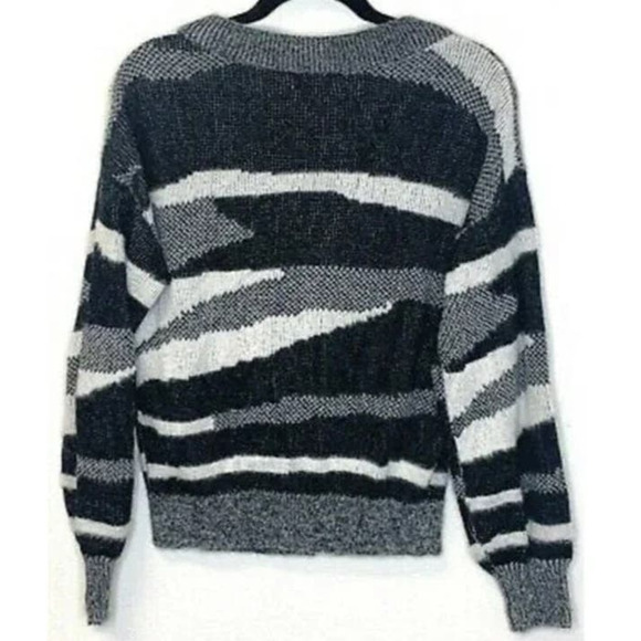 Leith Soft Fuzzy Button Cardigan Sweater ExtraSmall XS Black Zebra NWT - Picture 2 of 6